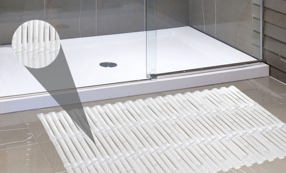 Bamboo Look Vinyl Bath Tub Mat - Image 3