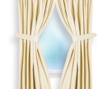 Thick Heavy Duty Curtain for Bathroom Window with Tieback and Panel