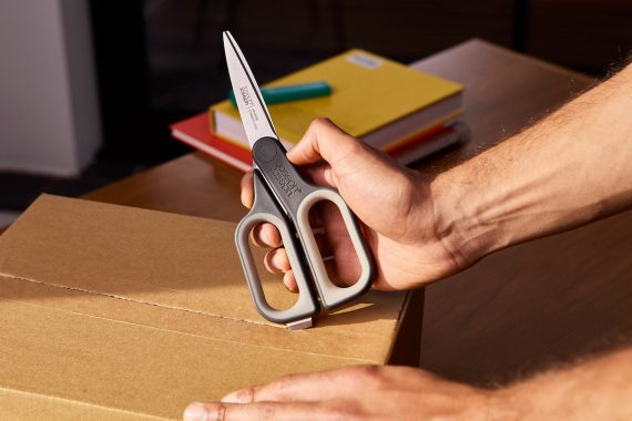 Joseph Joseph PlusCut Gray Scissors with Integrated Box Cutter - Image 3