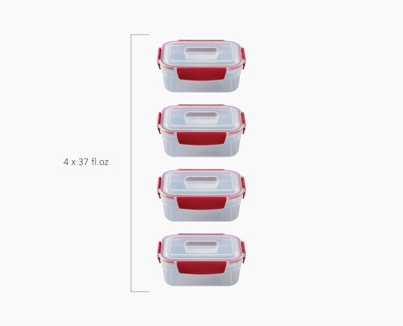 Joseph Joseph Nest Lock 8-Piece Red 1.1L Food Container Set - Image 5