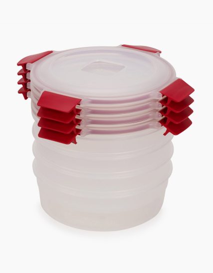 Joseph Joseph Nest Lock 8-Piece Red 1L Round Food Container Set