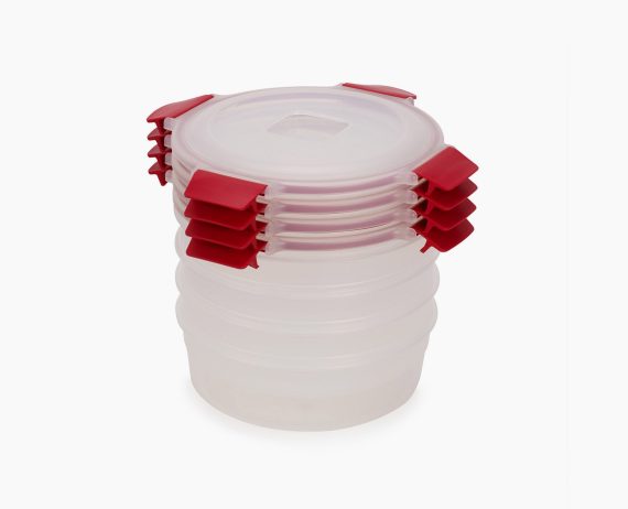 Joseph Joseph Nest Lock 8-Piece Red 1L Round Food Container Set
