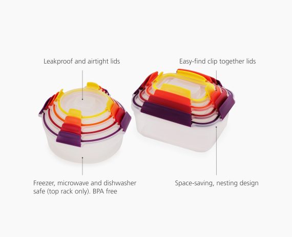 Joseph Joseph Nest Lock 16-Piece Multicolor Mixed Food Container Set - Image 6