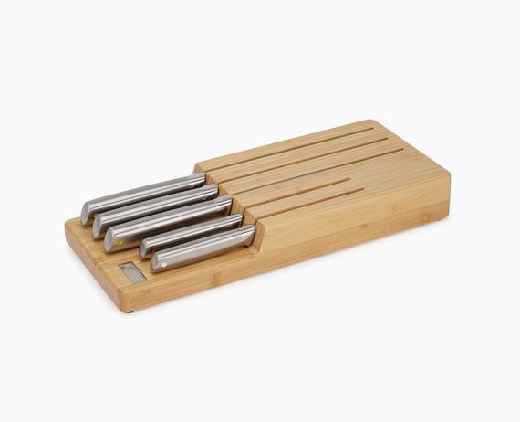 Joseph Joseph Elevate Steel Knife Set with In-drawer Bamboo Storage Tray
