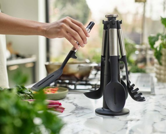 Joseph Joseph Elevate Stainless-steel Silicone 5-piece Utensils Carousel Set - Image 3