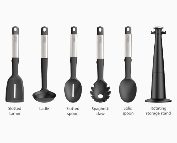 Joseph Joseph Elevate Stainless-steel Silicone 5-piece Utensils Carousel Set - Image 8