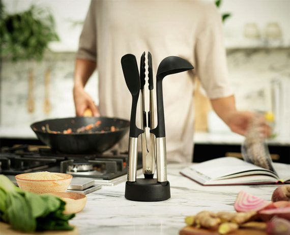 Joseph Joseph Elevate Fusion 3-piece Stainless-steel Utensil Set with Compact Stand - Image 2