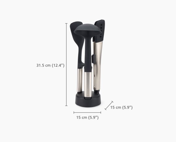 Joseph Joseph Elevate Fusion 3-piece Stainless-steel Utensil Set with Compact Stand - Image 9