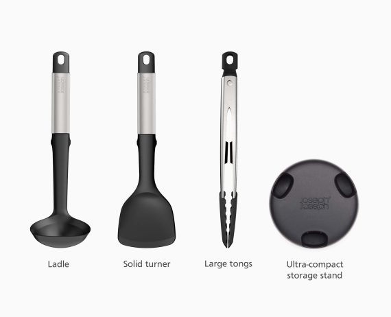 Joseph Joseph Elevate Fusion 3-piece Stainless-steel Utensil Set with Compact Stand - Image 8