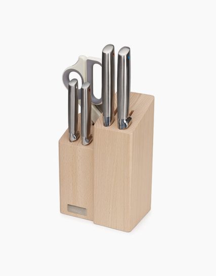 Joseph Joseph Elevate Fusion 5-piece Knife & Scissor Set with Beechwood Block