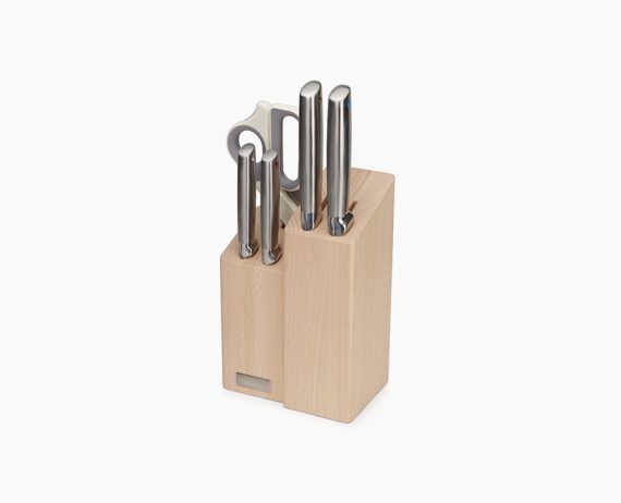 Joseph Joseph Elevate Fusion 5-piece Knife & Scissor Set with Beechwood Block