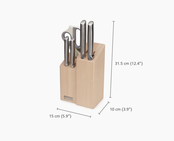 Joseph Joseph Elevate Fusion 5-piece Knife & Scissor Set with Beechwood Block - Image 11