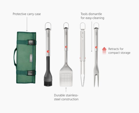 Joseph Joseph GrillOut 4-Piece Stainless-Steel BBQ Utensil Set with Storage Case - Image 5