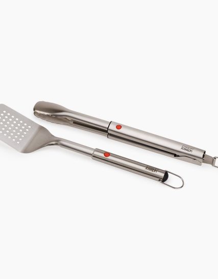 Joseph Joseph GrillOut 2-Piece Stainless-Steel BBQ Turner & Tongs Set