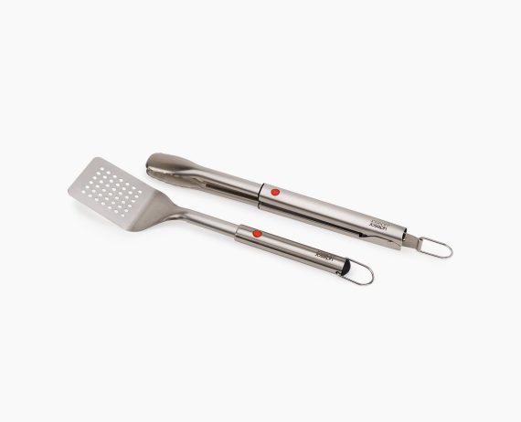 Joseph Joseph GrillOut 2-Piece Stainless-Steel BBQ Turner & Tongs Set