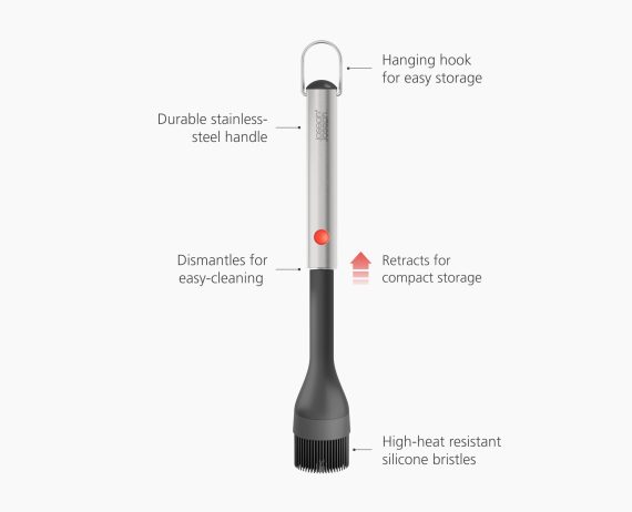 Joseph Joseph GrillOut Black BBQ Silicone Basting Brush with Extending Handle - Image 5