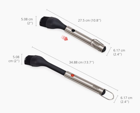 Joseph Joseph GrillOut Black BBQ Silicone Basting Brush with Extending Handle - Image 6