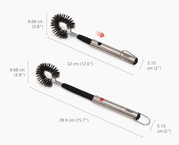 Joseph Joseph GrillOut Stainless-Steel BBQ Cleaning Brush with Extending Handle - Image 6