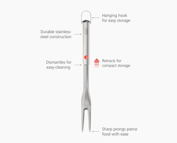 Joseph Joseph GrillOut Stainless-Steel BBQ Fork with Extending Handle - Image 5