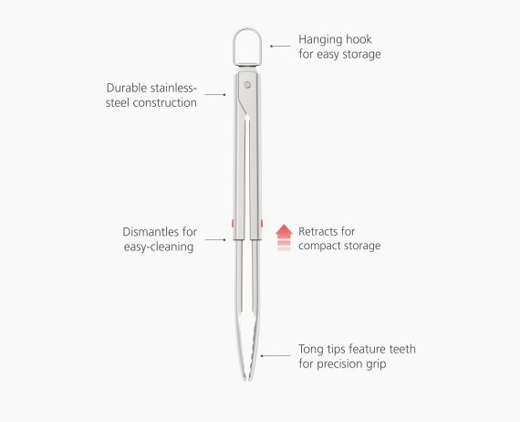 Joseph Joseph GrillOut Stainless-Steel BBQ Tongs with Extending Handle - Image 5