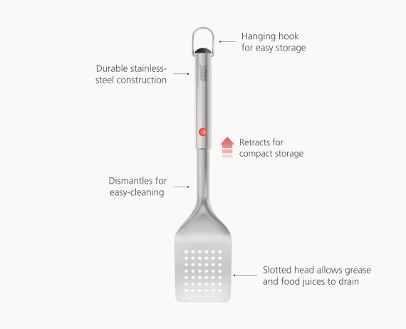 Joseph Joseph GrillOut Stainless-Steel BBQ Turner with Extending Handle - Image 5