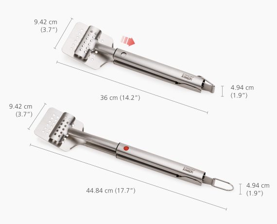 Joseph Joseph GrillOut Stainless-Steel BBQ Turner Tongs with Extending Handle - Image 6