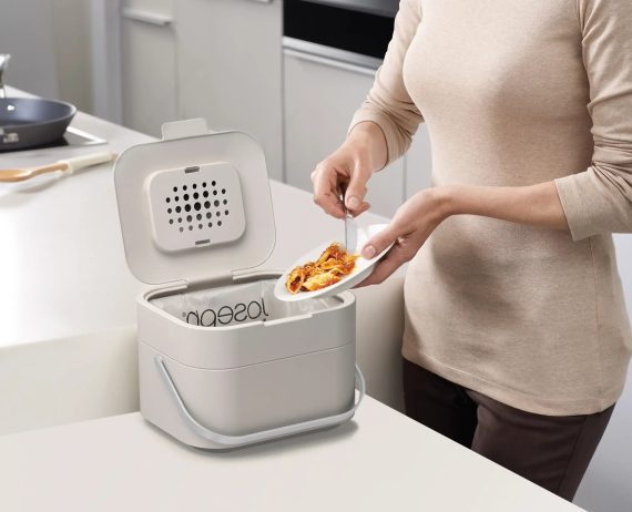 Joseph Joseph Stack 4L Stone Food Waste Caddy - Image 3