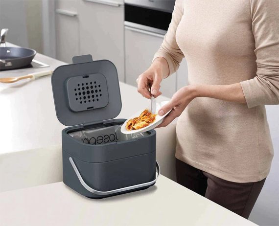 Joseph Joseph Stack 4L Gray Food Waste Caddy - Image 2