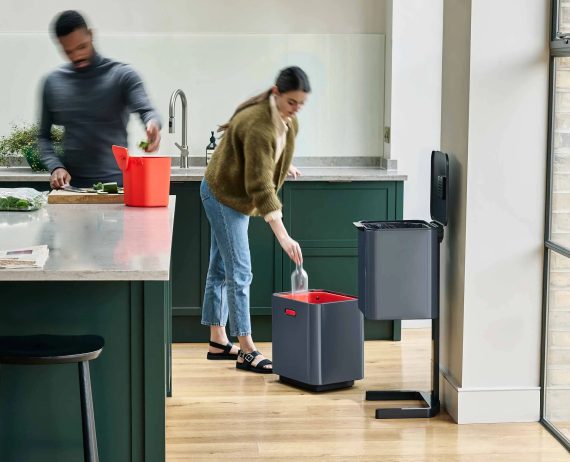 Joseph Joseph Totem Max 60L Gray Waste & Recycling Trash Can Starter Set - Image 2