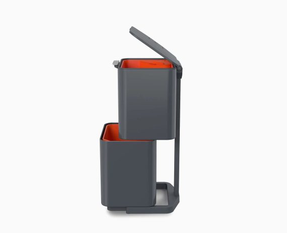 Joseph Joseph Totem Compact 40L Gray Waste & Recycling Trash Can Starter Set - Image 3