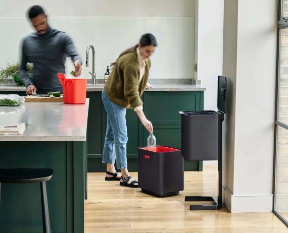 Joseph Joseph Totem Max 60L Black Waste & Recycling Trash Can Starter Set - Image 2