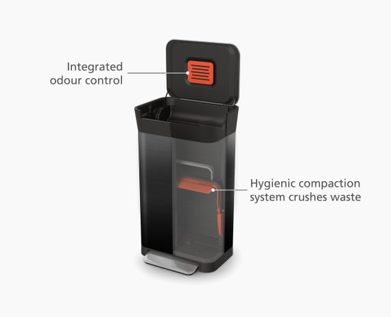 Joseph Joseph Titan 30L Black Trash Compactor Starter Set - Image 3