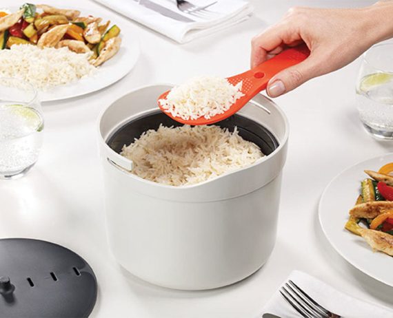 Joseph Joseph M-Cuisine White Microwave Rice Cooker - Image 2