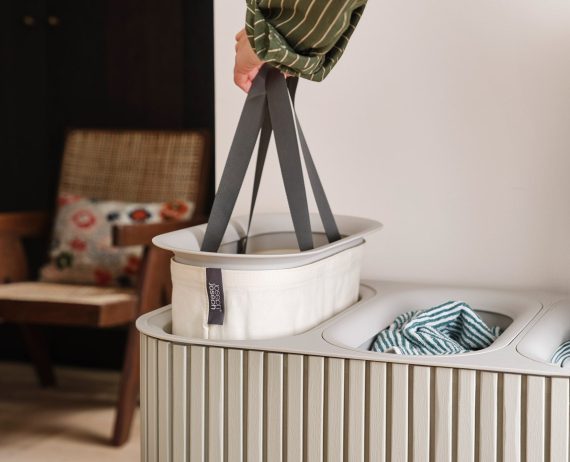 Joseph Joseph Tota Trio Luxe 90L Ecru Laundry Separation Basket - Image 5