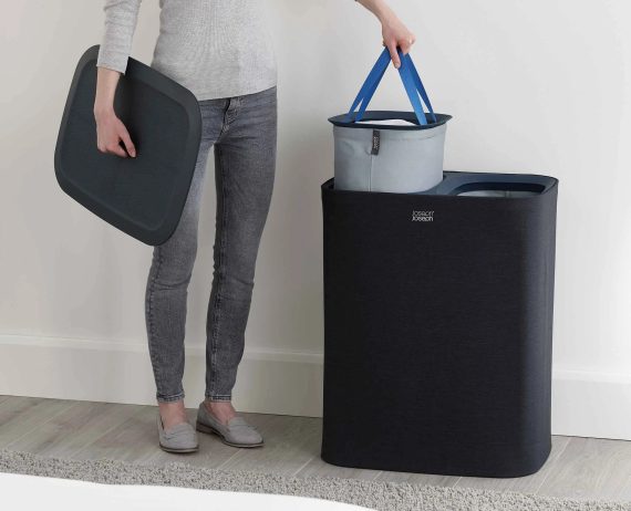 Joseph Joseph Tota 90L Black Laundry Separation Basket - Image 5