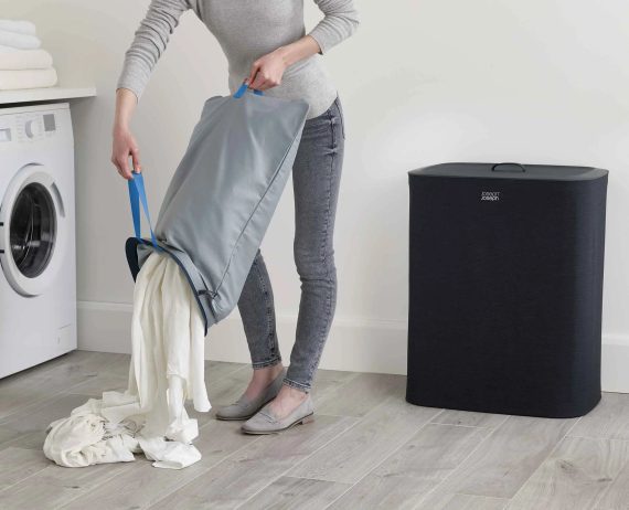 Joseph Joseph Tota 90L Black Laundry Separation Basket - Image 6