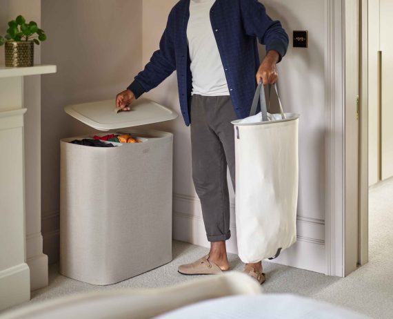 Joseph Joseph Tota Trio 90L Ecru Laundry Separation Basket - Image 5