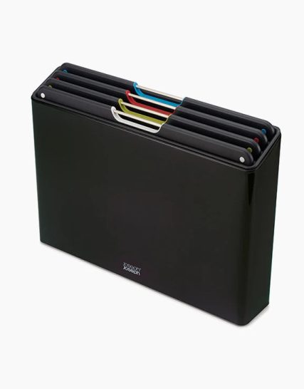 Joseph Joseph Folio Steel 4-piece Cutting Board Set With Black Stainless-Steel Case