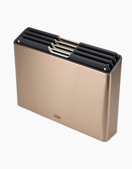 Joseph Joseph Folio Steel 4-piece Cutting Board Set With Rose Gold Stainless-Steel Case