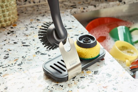 Joseph Joseph SinkTech Dish Brush & Sponge Set with Steel Stand - Image 5