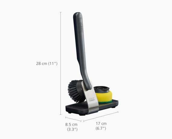 Joseph Joseph SinkTech Dish Brush & Sponge Set with Steel Stand - Image 7