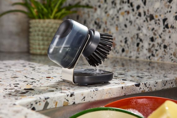 Joseph Joseph SinkTech Compact Soap Dispensing Dish Brush with Steel Stand - Image 2