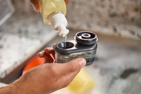 Joseph Joseph SinkTech Compact Soap Dispensing Dish Brush with Steel Stand - Image 5