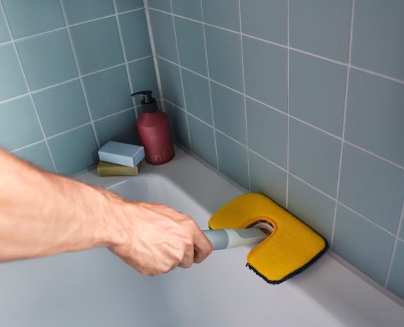 Joseph Joseph CleanTech 2-in-1 Surface Scrubber Tool with Extension Pole - Image 4