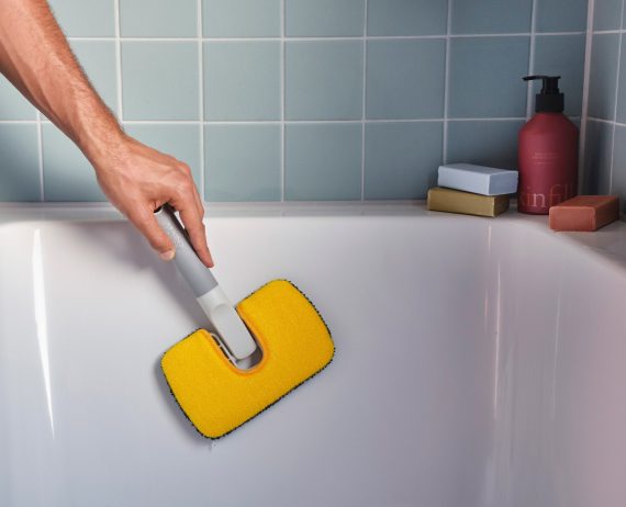 Joseph Joseph CleanTech 2-in-1 Surface Scrubber Tool with Extension Pole - Image 2