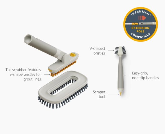 Joseph Joseph CleanTech 2-Piece Tile Scrubber & Spot Cleaning Tool Set - Image 8