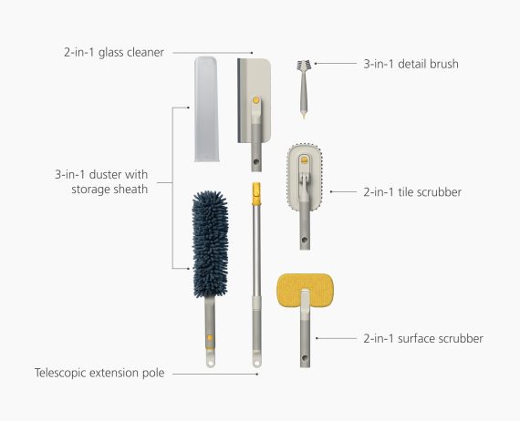 Joseph Joseph CleanTech 6-Piece Cleaning Tool Set - Image 8