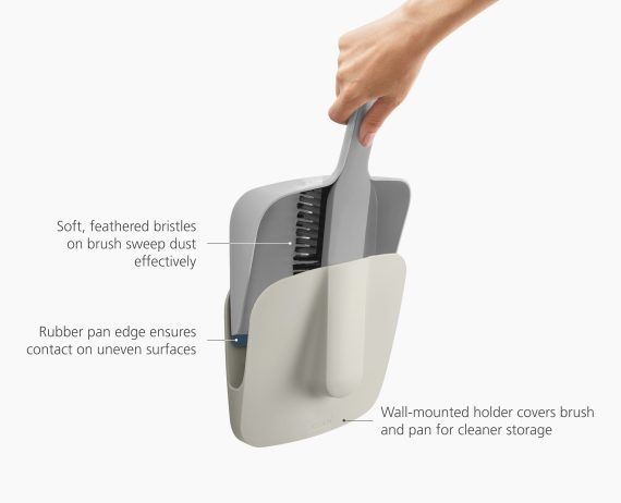 Joseph Joseph CleanTech Wall-Mounted Dustpan & Brush Set - Image 6