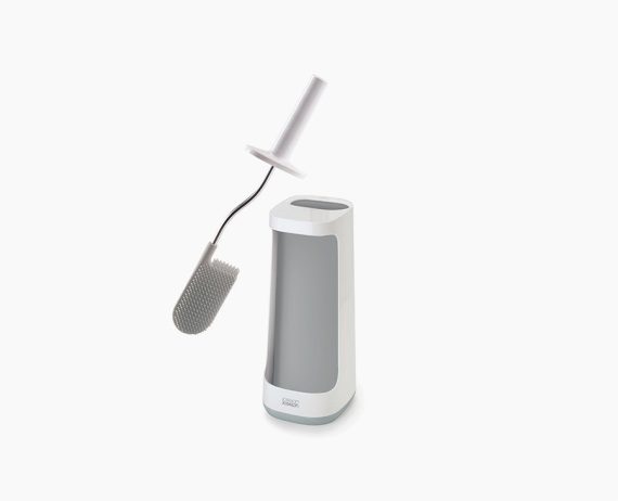 Joseph Joseph Flex Plus Light Gray Toilet Brush with Storage Caddy