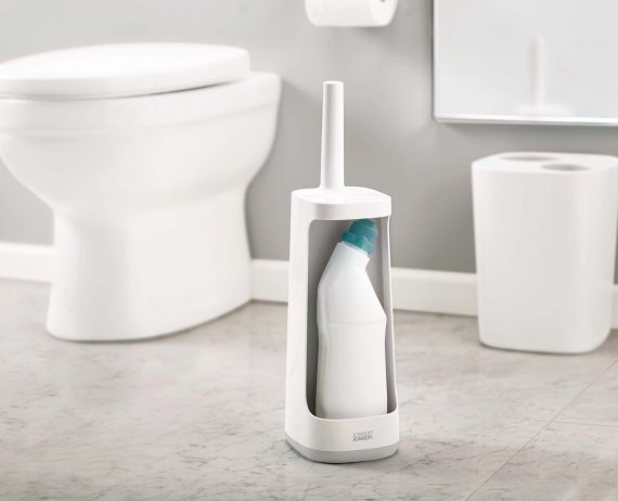 Joseph Joseph Flex Plus Light Gray Toilet Brush with Storage Caddy - Image 3